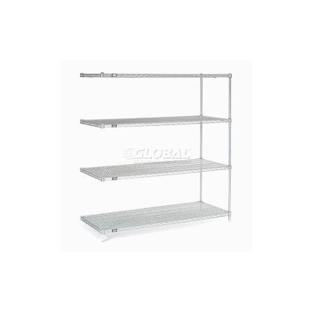 Global Equipment Nexelate    Silver Epoxy Wire Shelving Add-On 60"W x 30"D x 63"H A30606EP